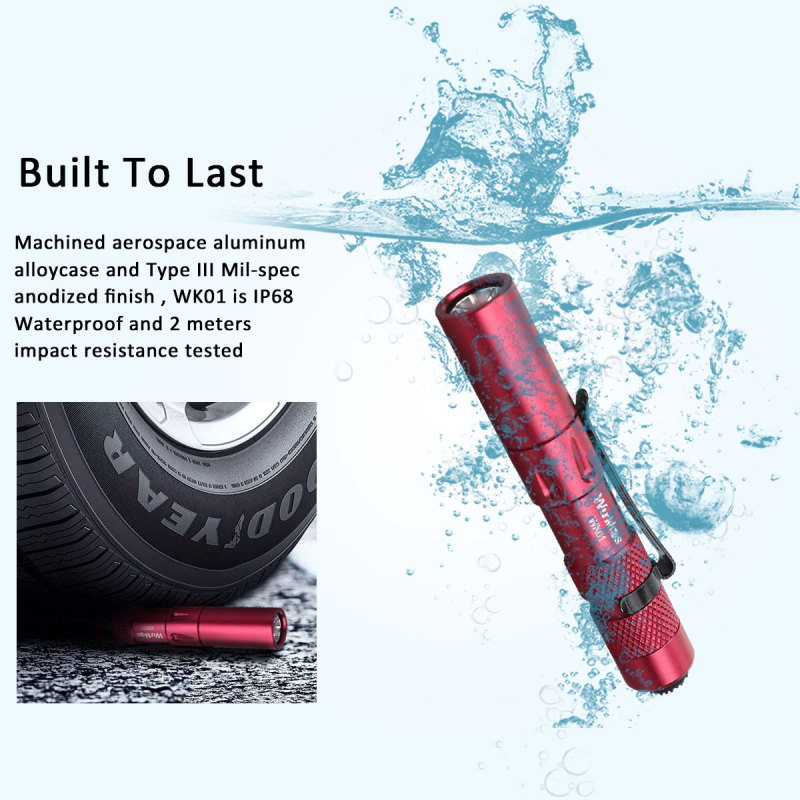 WK01 Penlight AAA Mini Flashlight SST20 4000K 6000K LED Flashlight Red