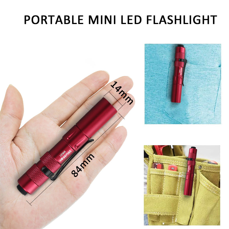 WK01 Penlight AAA Mini Flashlight SST20 4000K 6000K LED Flashlight Red