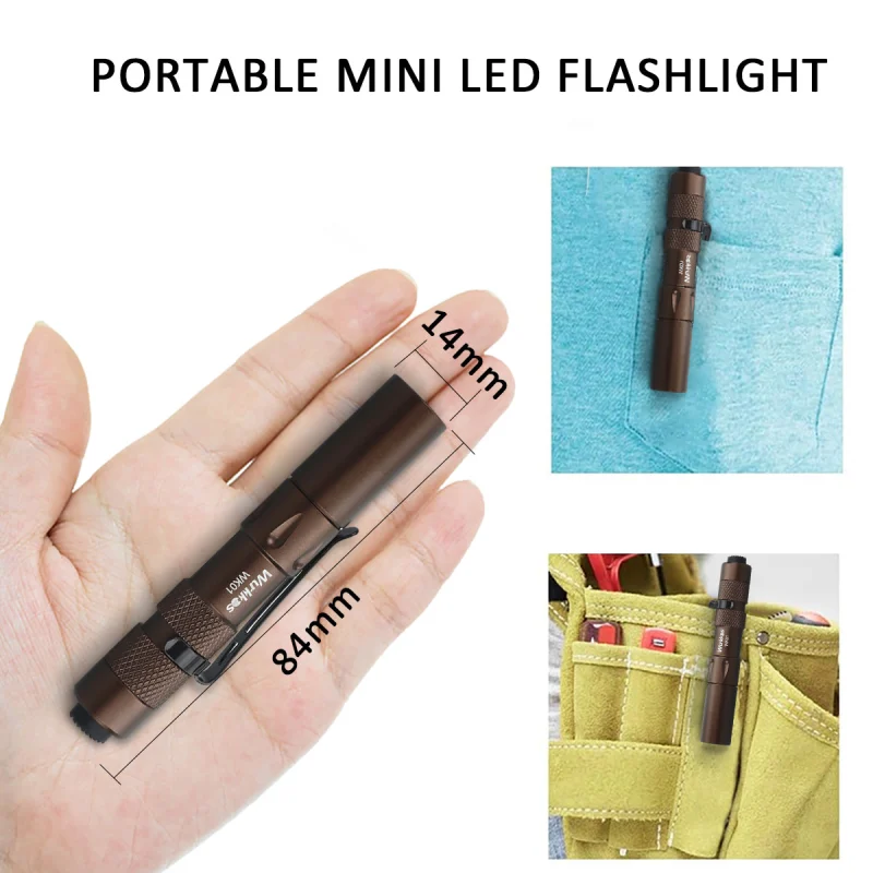 WK01 Penlight AAA Mini Flashlight SST20 4000K 6000K LED Flashlight Brown