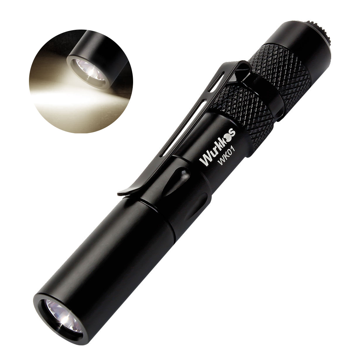 WK01 Penlight AAA Mini Flashlight SST20 4000K 6000K LED Flashlight black