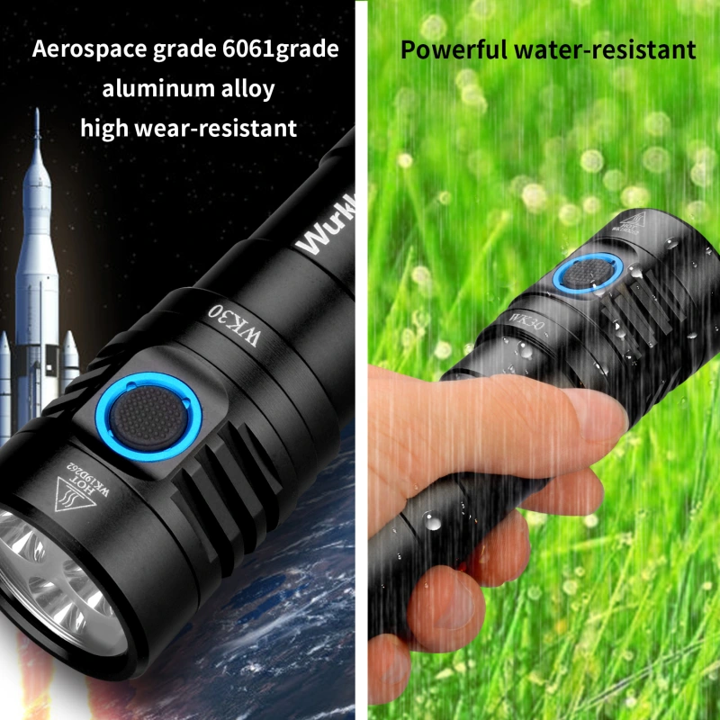 【Clearance】WK30 Multi Color Rechargeable LED Flashlight with LH351D/ Red Light/ UV Light (deal)