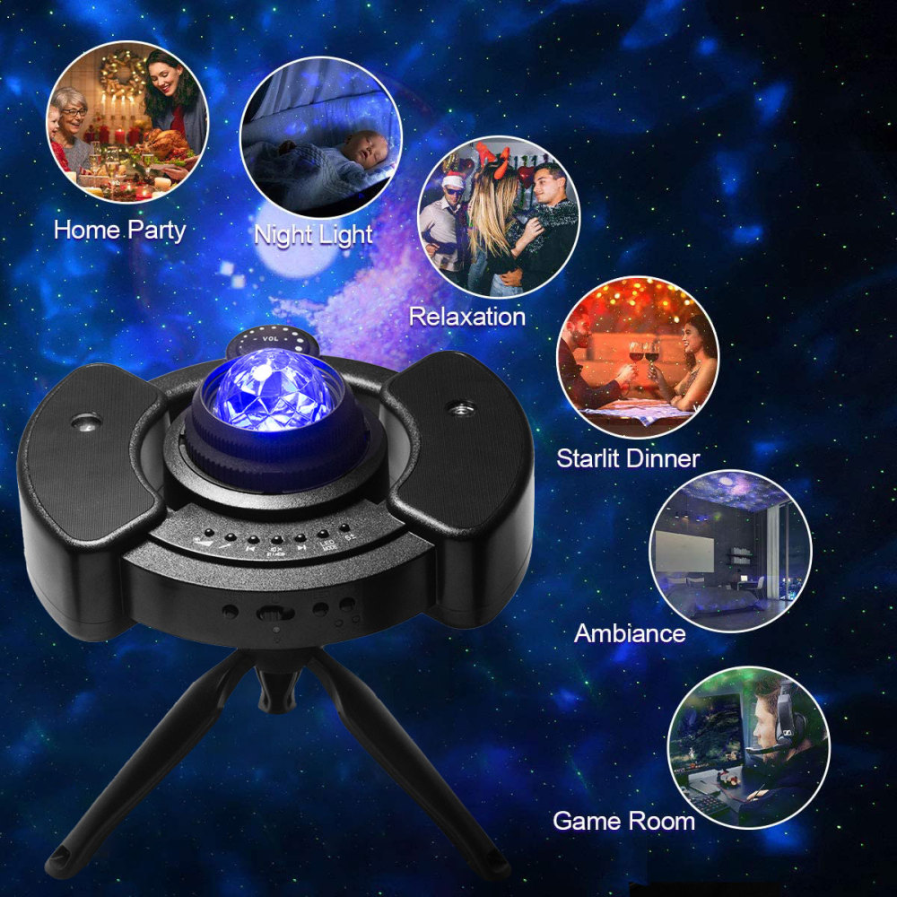 Star Projector Night Light Galaxy Sky Lite with Blue tooth Music Speaker Nightlight Mood for Bedroom, Home Theater, Game Rooms or Party Decoration, Gifts for Kids