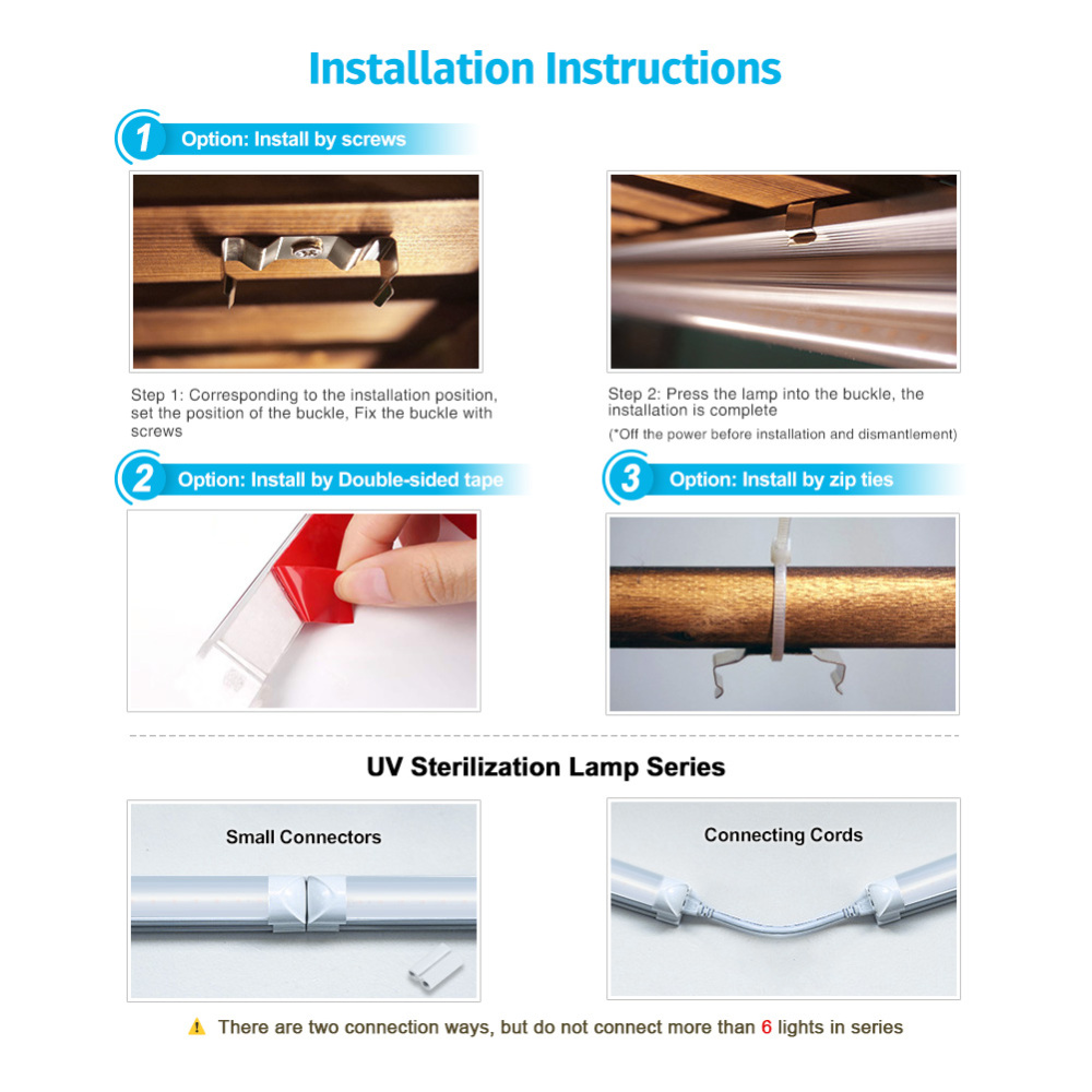 LED UV Lamp Germicidal Sterilizer Eliminator Home Tube Quartz