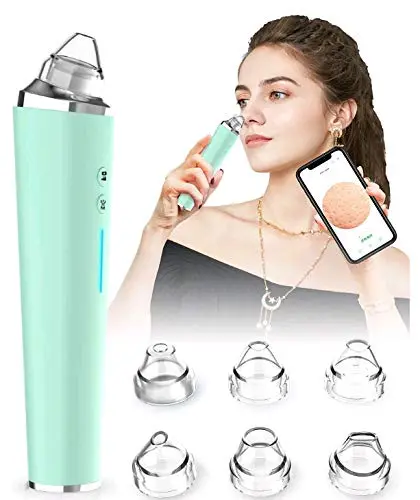 Electric Blackhead Remover, Visual Electric Facial Pore Cleaner Phone Linked Display WiFi Beauty Device for Skin Care, with 6 Replaceable Probes