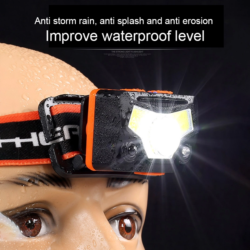 USB LED rechargeable Headlamp Hands-Free Headlight with Red Light Power Indicator Magnet