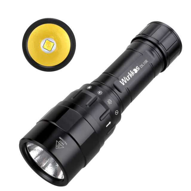 Wurkkos DL10R USB C Rechargeable Diving Light Powerful 4500lm XHP70.2 21700 Flashlight with Magnetic Control Switch