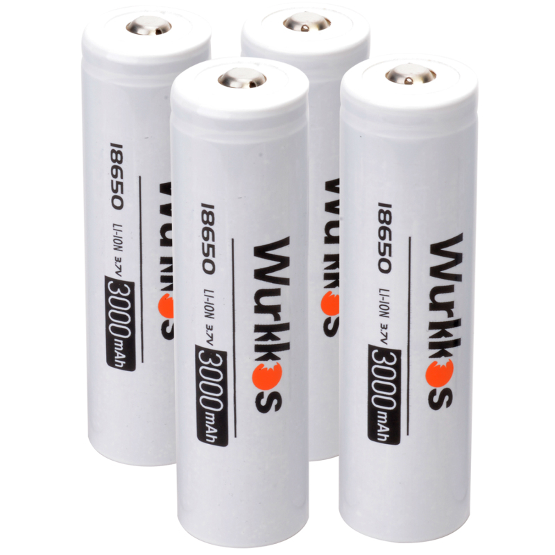 Wurkkos 18650 Rechargeable Batteries 3000mAh 3C discharge 2 Pieces/4 Pieces