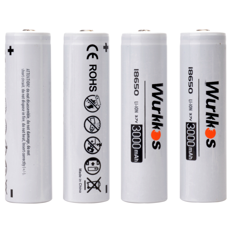 Wurkkos 18650 Rechargeable Batteries 3000mAh 3C discharge 2 Pieces/4 Pieces