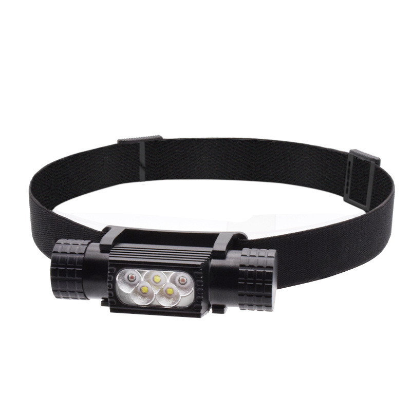 USB Rechargeable Headlamp Red White LED Light 18650 Head Light Capming Flashlight-5 lamp beads