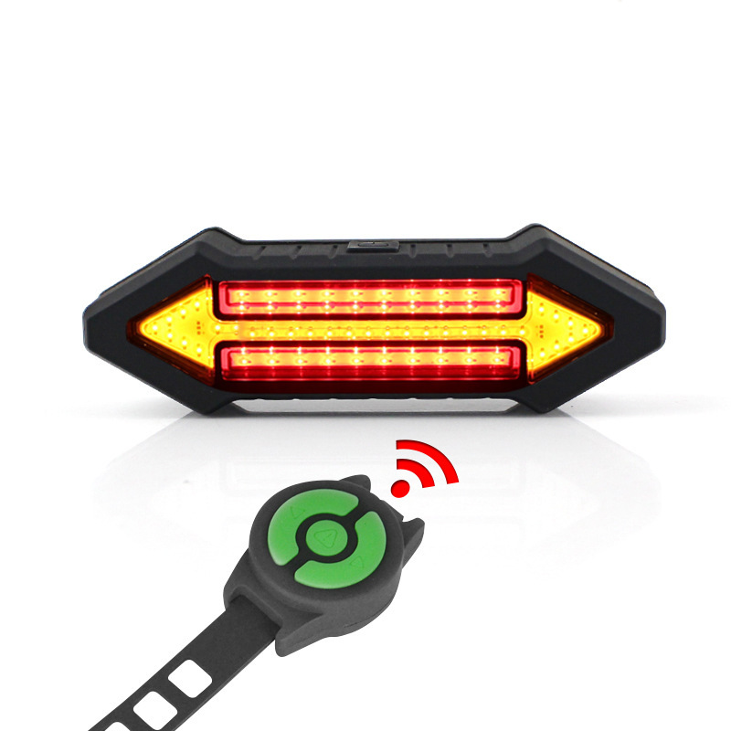 LED Bike Turn Signal 500 Lumen Bicycle Taillight Cycling Direction Indicator USB Charging Rear Light Safety Warning Lamp