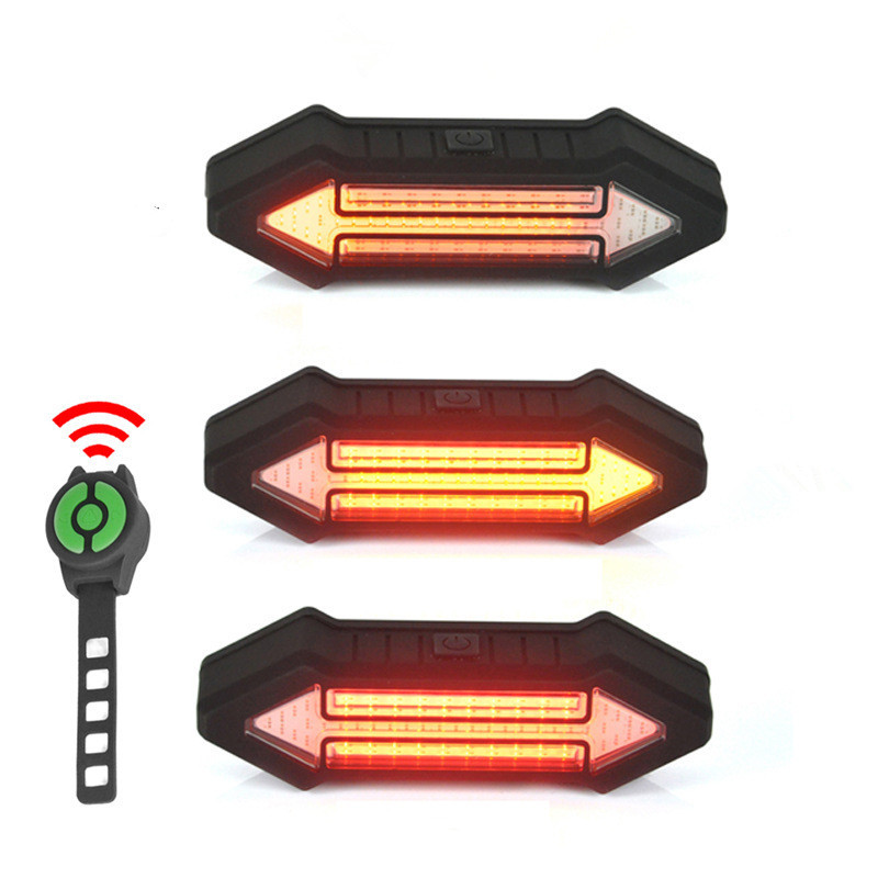 LED Bike Turn Signal 500 Lumen Bicycle Taillight Cycling Direction Indicator USB Charging Rear Light Safety Warning Lamp