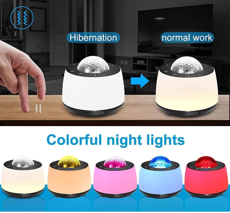 3 in 1 Galaxy Star Projector Smart Night Light LED Ocean Wave Projector for Bedroom