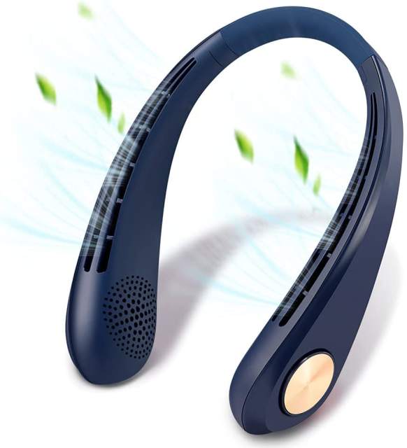 Bladeless Portable Neck Fan, Hands Free Rechargeable Mini USB Personal Fan, 360° Cooling Necklace Fan 3 Speeds