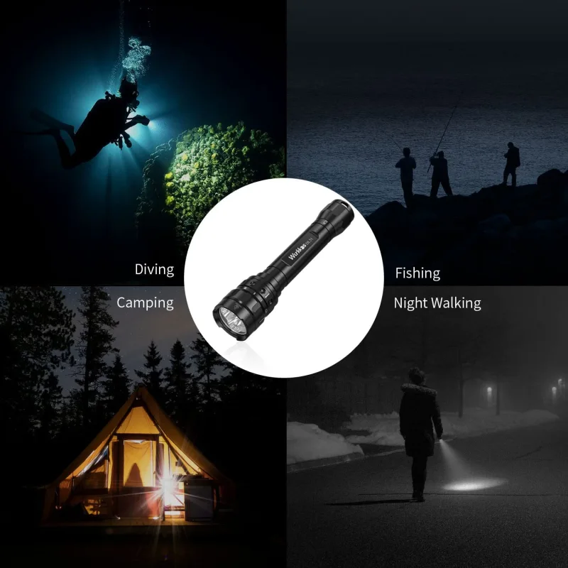 Wurkkos DL31 Powerful 3800lm Diving Light Triple Cree XPL2 18650 Flashlight with Easy Magnetic Control 3 Modes