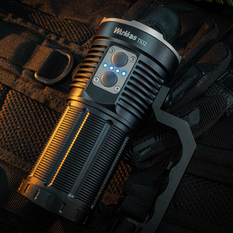 Wurkkos TS32 USB C Rechargeable 21700 Flashlight Powerful 12*Cree XPL2/LH351D + 1* Luminus SFT40 LED 15000lm with Dual switch and power indicator