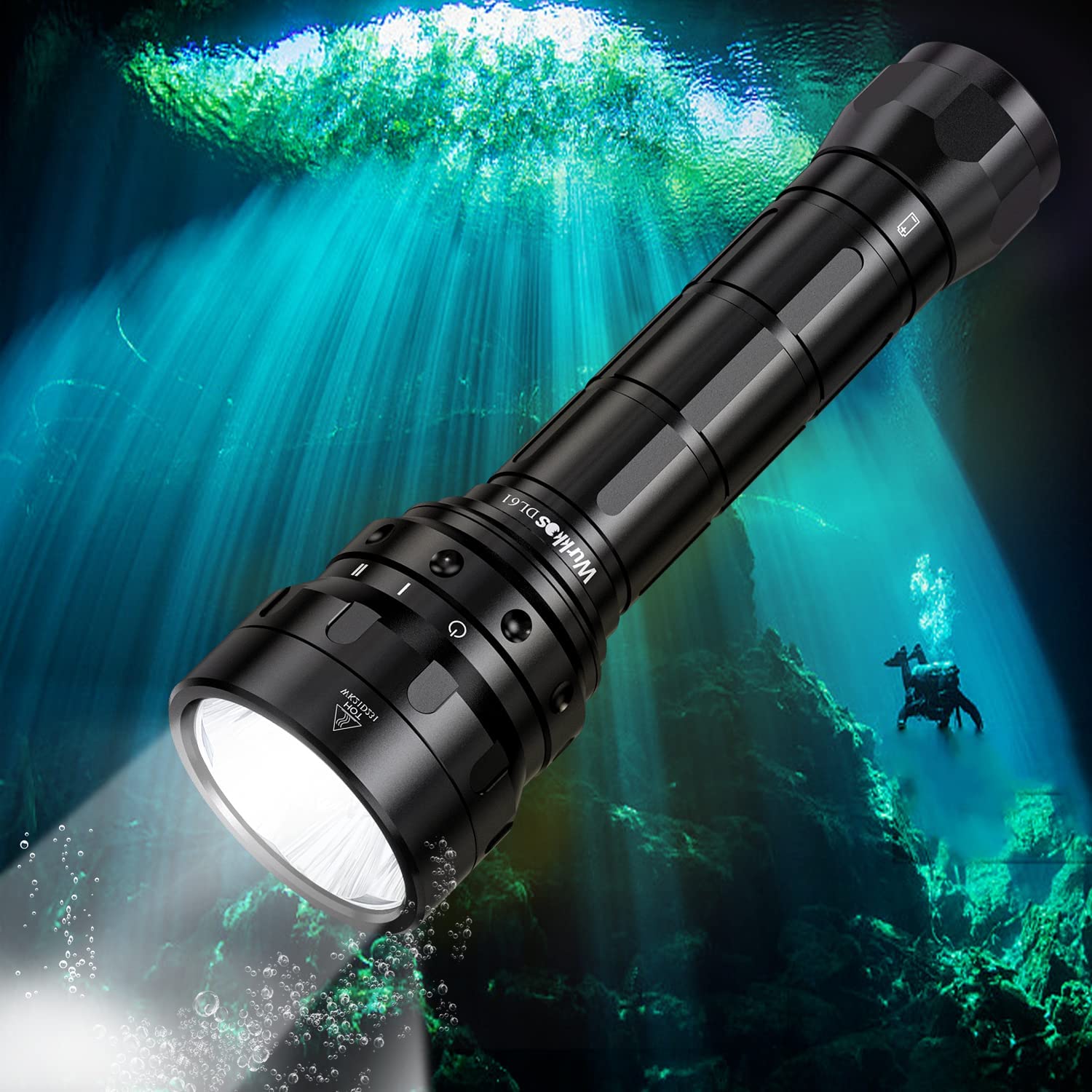 Wurkkos DL61 Powerful Bright Diving Flashlight 7000lm 6* XPL2 Dual 26650  Dive Light 4 Modes