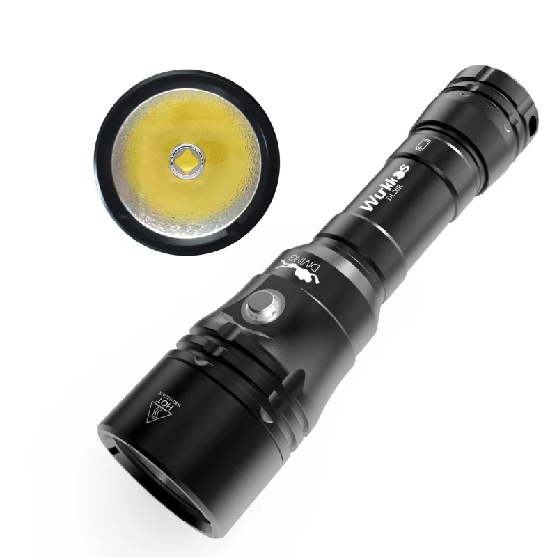Wurkkos DL20R USB C Rechargeable Diving Light Powerful 3200lm XHP50.2 18650 Flashlight with Magnetic Control Switch
