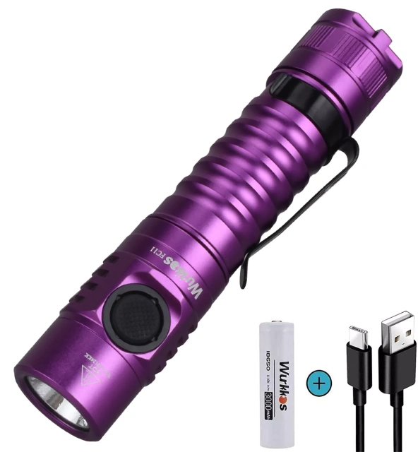 Wurkkos FC11 USB C 充電式懐中電灯 最大出力 1300ルーメン コンパクト EDC 懐中電灯 高90CRI LED IP67  防水磁気テールキャップデザイン 犬の散歩の緊急時用(レッド-4000K)