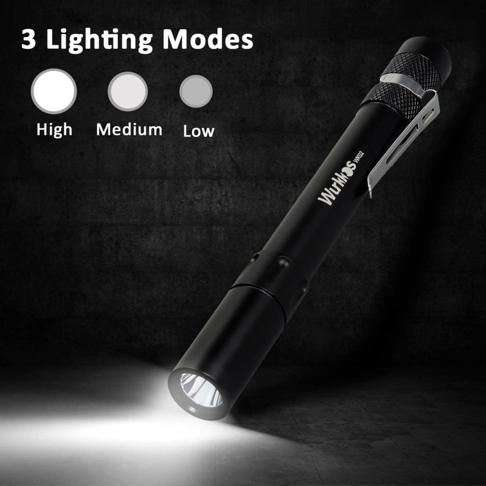 【Clearance】Wurkkos WK01/WK02 Penlight AAA/2*AAA Mini Flashlight 150lm/300lm SST20 4000K 6000K LED Flashlight Black/Brown/Red(Deal)