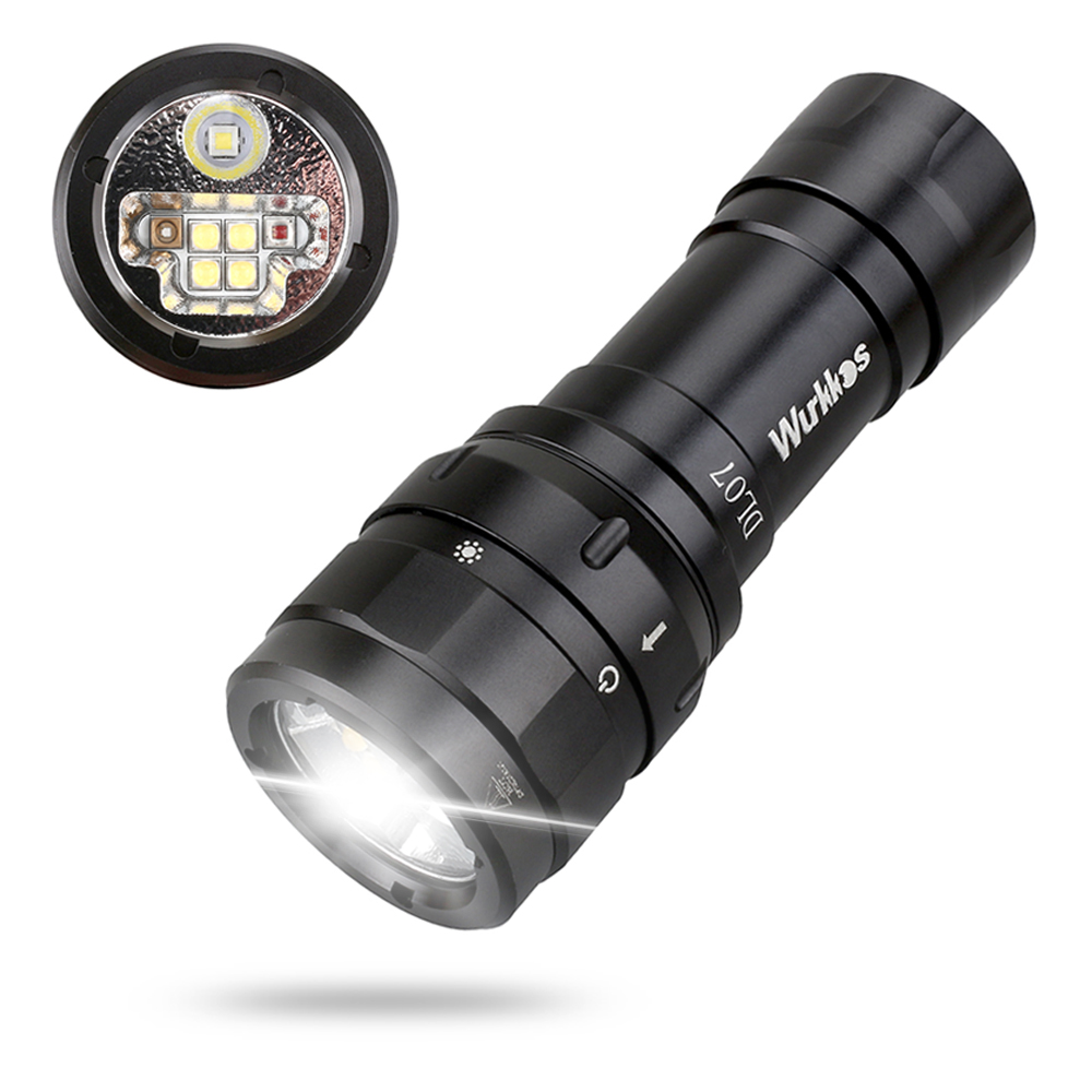 Wurkkos DL07 Amphibious Flashlight, Multicolor LED with White/Red