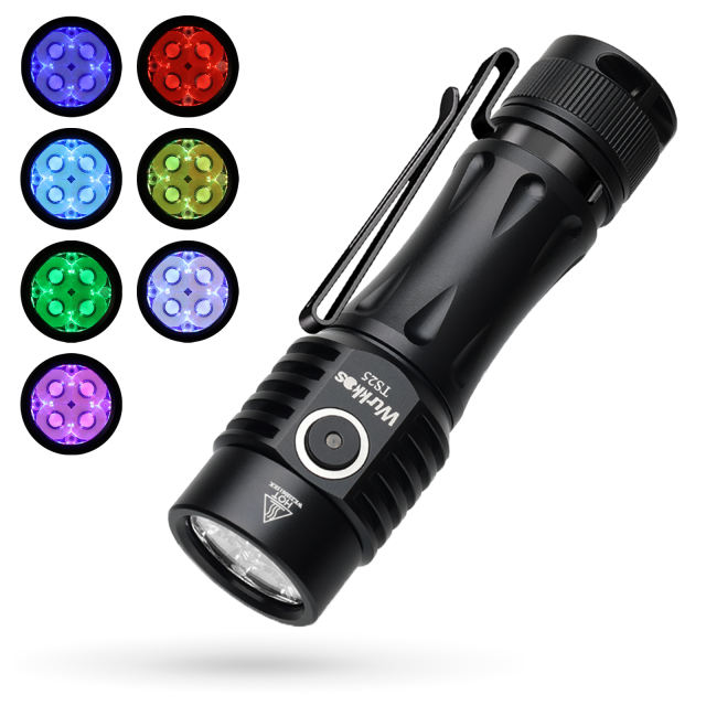 New Release Wurkkos TS25 Powerful 4000lm EDC 21700 Flashlight Quad TIR Optic With Multi Color Aux LEDs,Anduril 2.0 UI,USB C Charging/Power bank