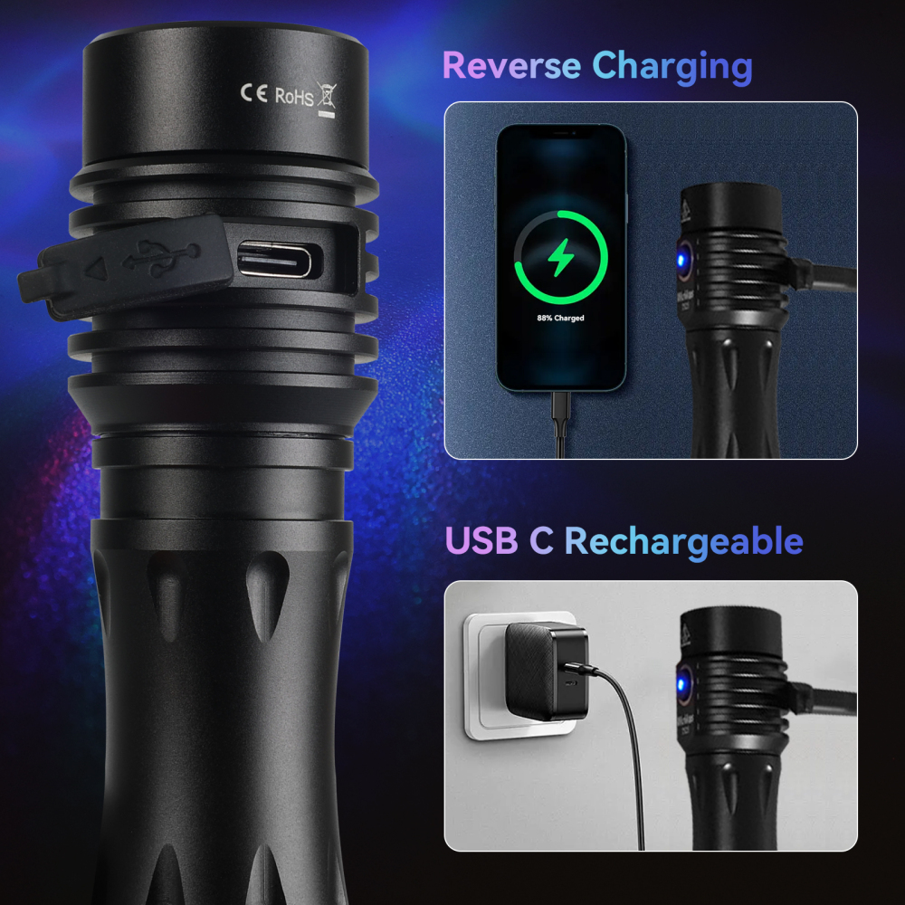 Wurkkos TS25 Powerful 4000lm EDC 21700 Flashlight Quad TIR Optic With Multi Color Aux LEDs,Anduril 2.0 UI,USB C Charging/Power bank