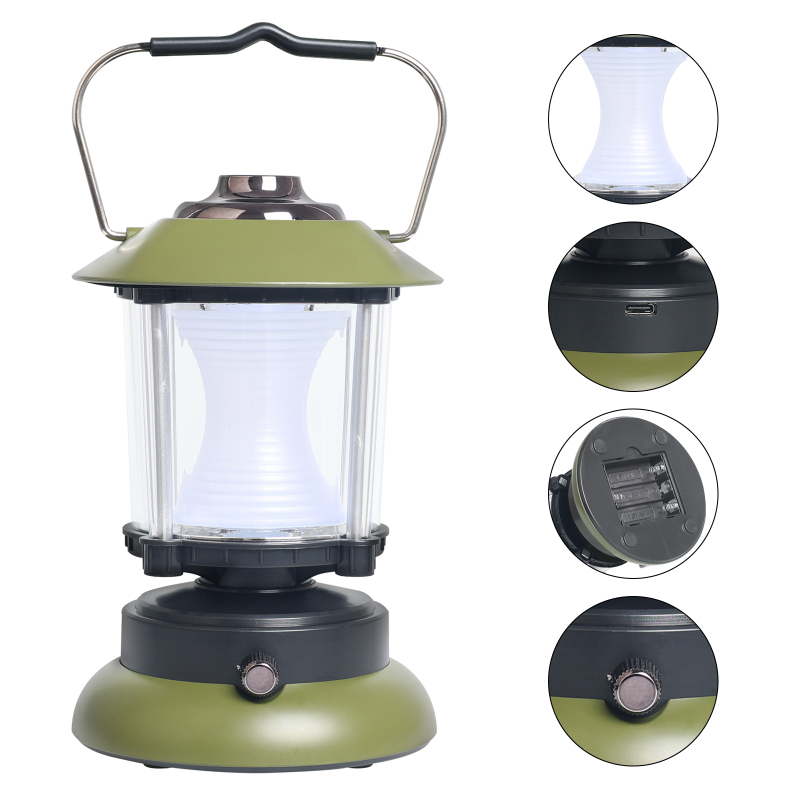 LED Camping Lamp with Hook LED Tent Light Type-C USB Rechargeable
