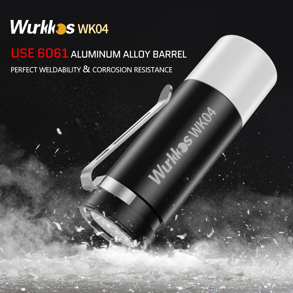 【New Color】Wurkkos WK04 Double-Sided Flashlight, Rechargeable with Build-in  Battary, Multifunction with Red Light Warning, Mini Size One-Hand Control