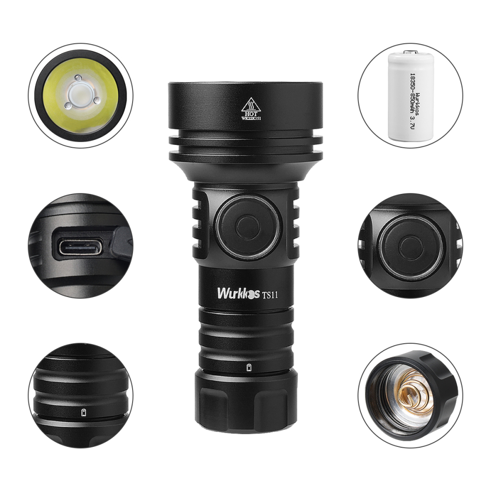 Wurkkos TS11 2000LM Powerful Rechargeable EDC Flashlight SFT40 with RGB Auxiliary And Switch, Anduril 2.0, IP68