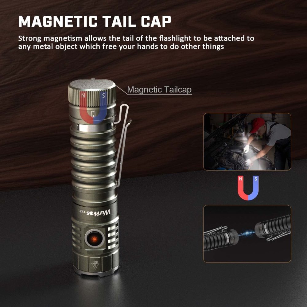 【Bundle Sale】Wurkkos Mini Silver TS10 Aux RED 6000K +EDC Light  TS21 Champagne 5000k