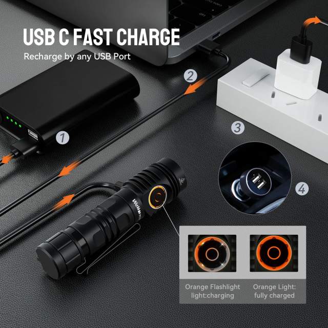 New Release Wurkkos FC13 USB C Rechargeable EDC Flashlight  Powerbank IP68 3400lm 239M 5700K SFN43 LED  BLF Anduril 2.0