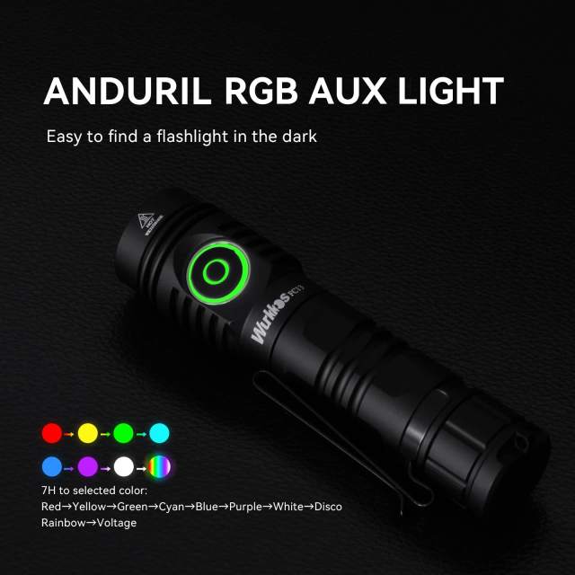 Wurkkos FC13 3500lm Flashlight reverse charging with RGB AUX Button Light / Anduril 2.0 / IP68