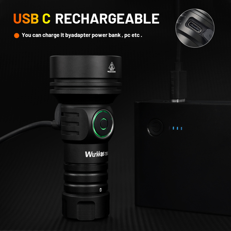 Wurkkos TS11 Powerful 2000LM Rechargeable EDC Flashlight SFT40 with RGB Auxiliary And RGB Switch, Anduril 2.0, IP68