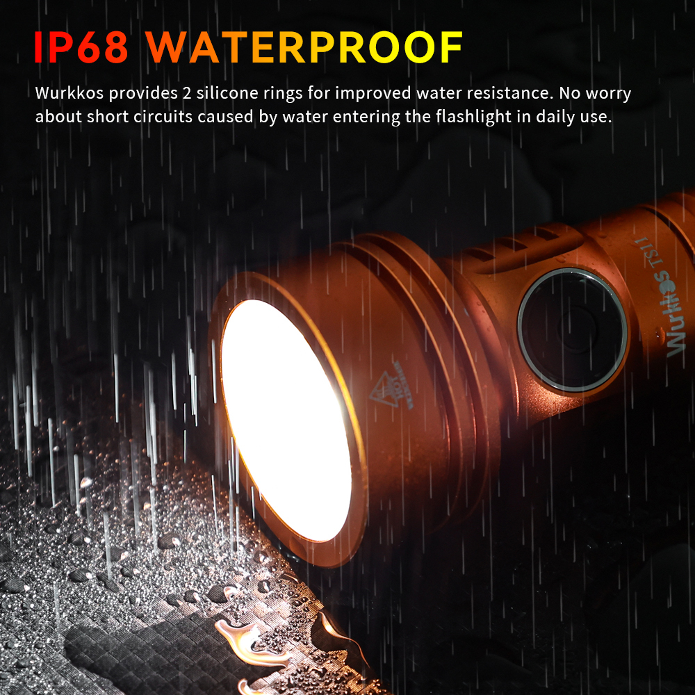 Wurkkos TS11 2000LM Powerful Rechargeable EDC Flashlight SFT40 with RGB Auxiliary And Switch, Anduril 2.0, IP68
