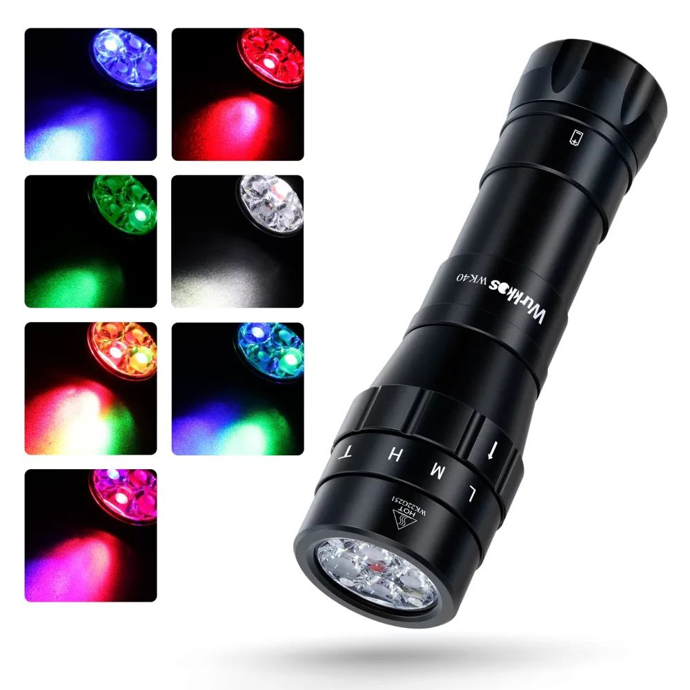 【Clearance】Wurkkos WK40 Rechargeable Multicolor Flashlight, 4*LEDs with ...