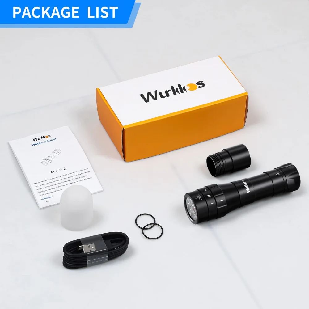 【Clearance】Wurkkos WK40 Rechargeable Multicolor Flashlight, 4*LEDs with ...