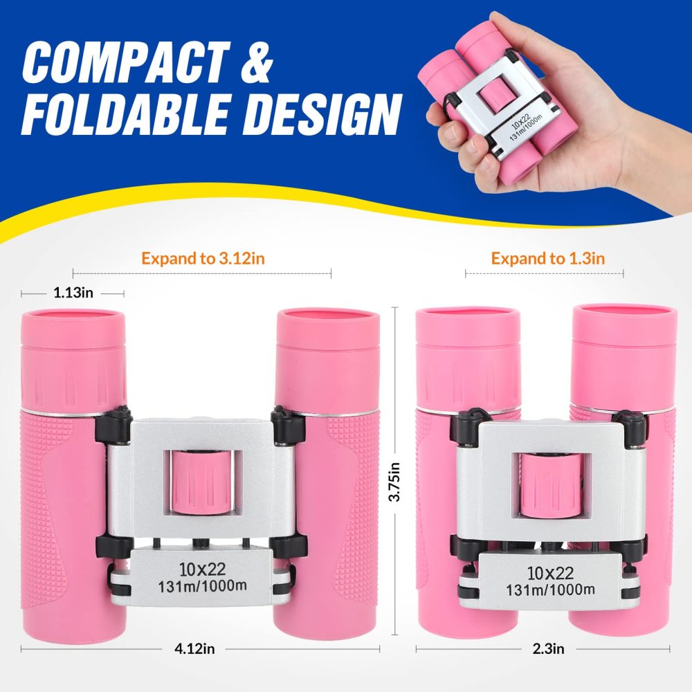 Binoculars for Kids, Mini Kids Binoculars with Neck Strap - Waterproof - TC01