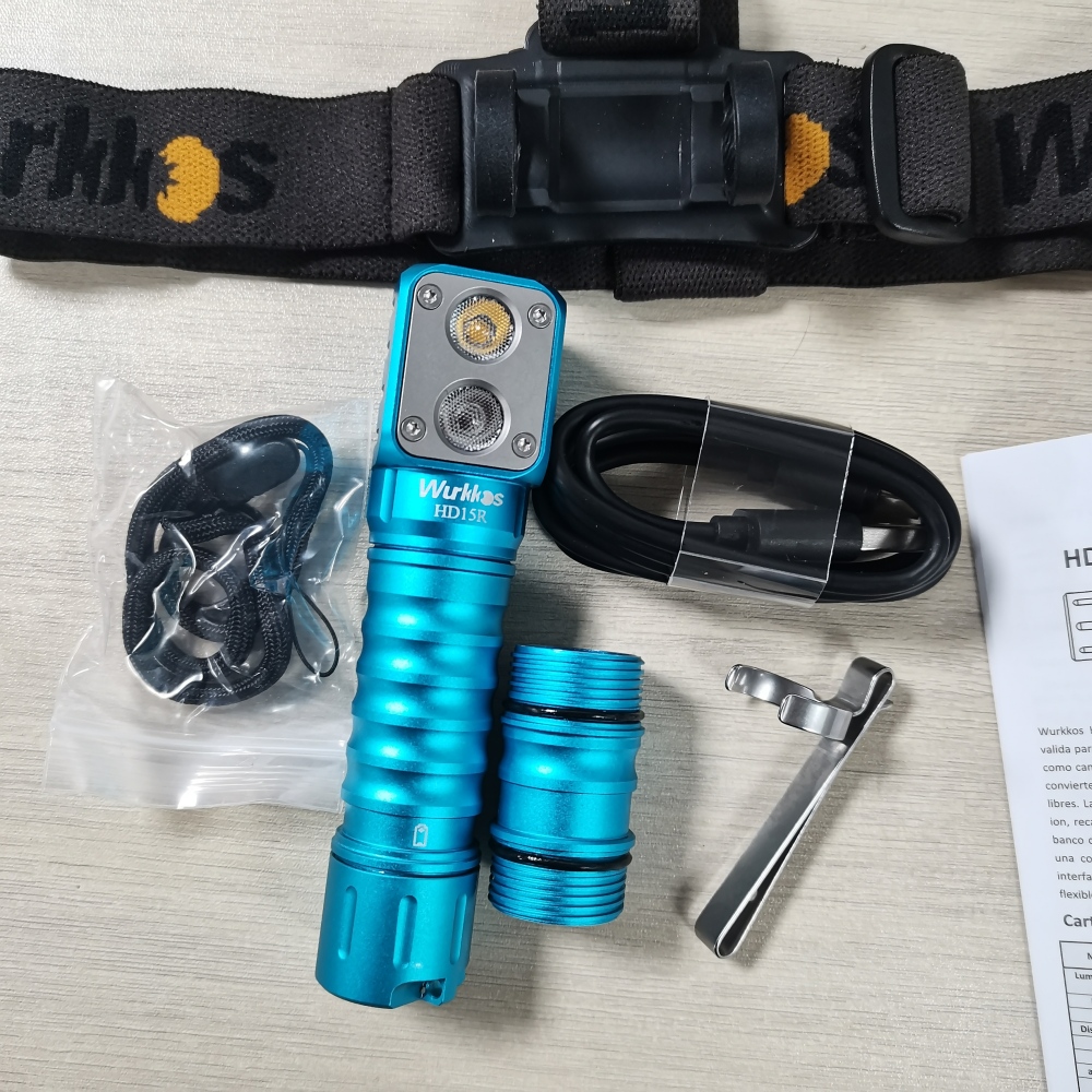 [Clearance 40% OFF] Wurkkos HD15R Headlight, Dual LEDs Angle Flashlight, Headlamp with White Beam LH351D Red Beam SST20 USB C Rechargeable 18650 Headlamp with Power Bank Function