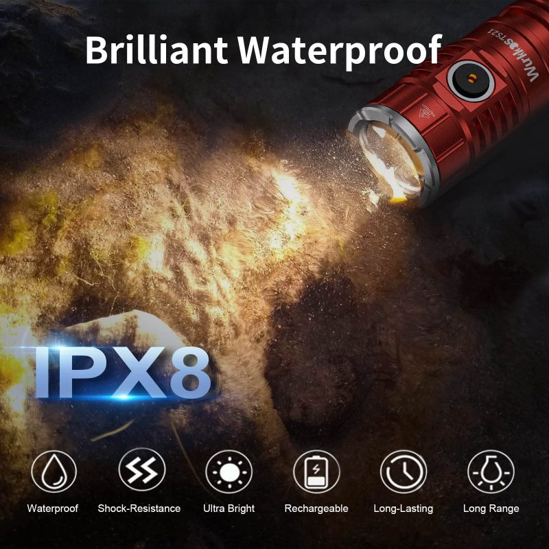 [Red Color Promotion] Wurkkos TS21 3500lm flashlight, Max 217 meters, Reverse charging with Magnet Tail, Anduril 2.0, red clearance