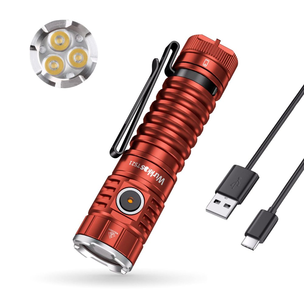 [Red Color Promotion] Wurkkos TS21 3500lm flashlight, Max 217 meters, Reverse charging with Magnet Tail, Anduril 2.0, red clearance