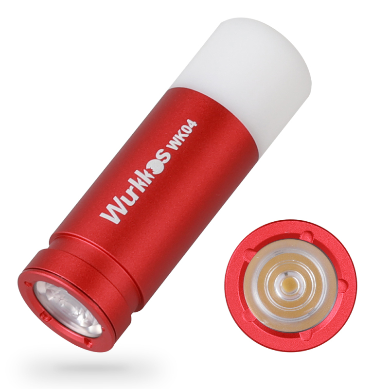 Wurkkos WK04 Double-Sided Flashlight, Rechargeable with 300 mah Build-in Battary, Multifunction with Red Light Warning, Mini Size One-Hand Control