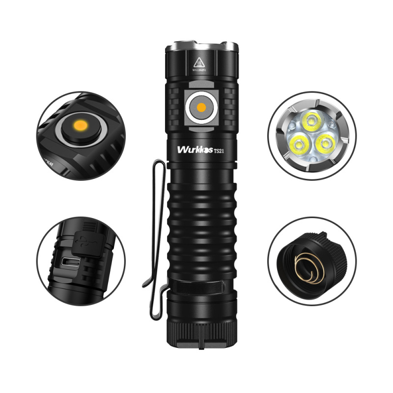 [Clearance 30% OFF] Wurkkos TS21 2800lm Flashlight with Anduril 2.0, Nichia 219C, 90CRI, 5000K USB C Rechargeable 21700 LED Flashlight