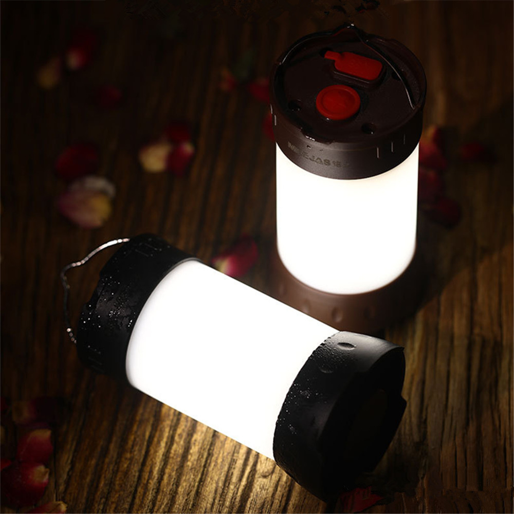 LED Camping Light USB Rechargeable Camping Lantern with Hanging Hook 18650 Portable Hand Lamp Camping Hiking Light