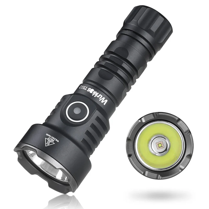 【New Release】Wurkkos TS12 Mini EDC Flashlight, 1050lm 432Meters Powerful Rechargeable Light with Bezel, Waterproof IP68