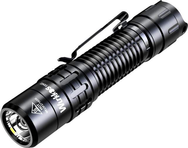【New Release】Wurkkos TD02 Tactical Flashlight, 2000LM 254M Pocket Rechargeable EDC Torch with Type C Charging Port, Tail Switch IPX8 Waterproof