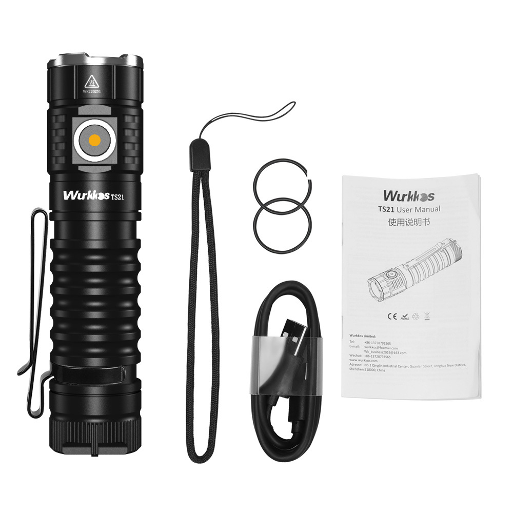 Wurkkos TS21 3500lm flashlight, Max 217 meters, Reverse charging with Magnet Tail/Anduril 2.0