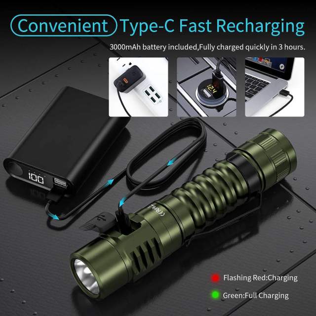 Wurkkos FC11 USB-C Rechargeable 18650 LED Flashlight 1300lm LH351D 90 CRI with Magnetic Tail 2 Groups