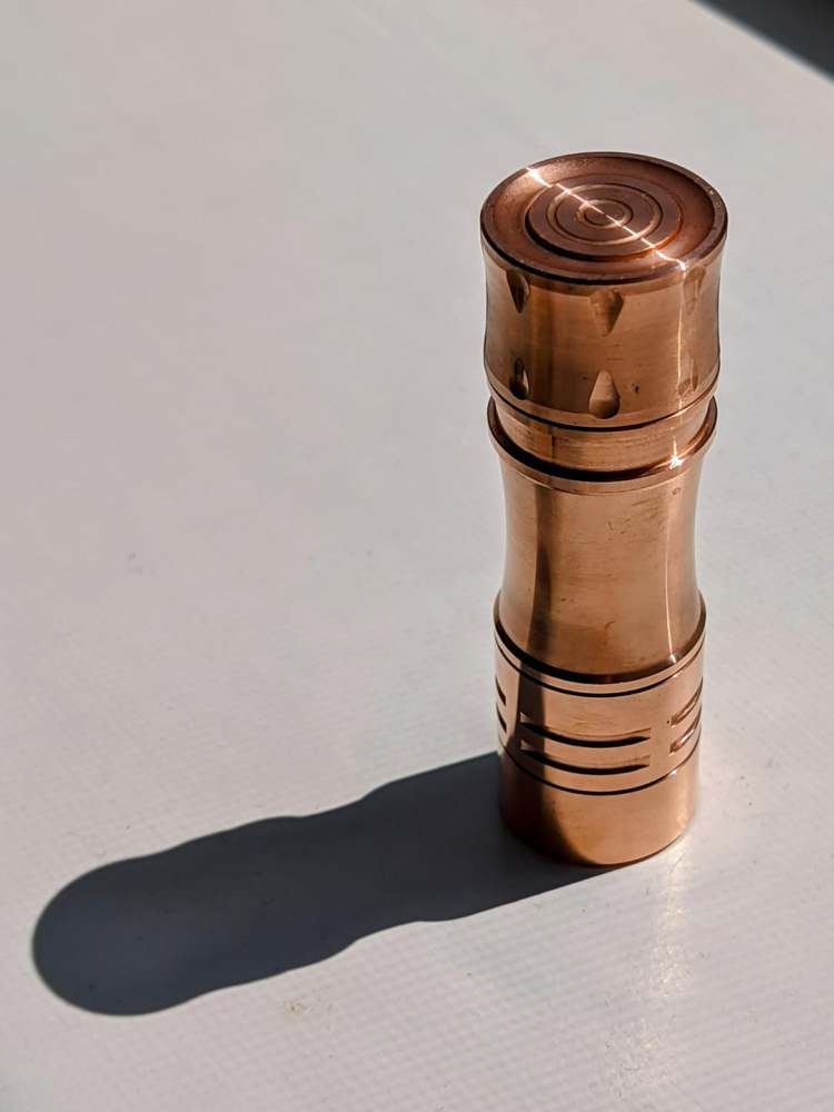 Jacob Reid-copper Flashlight body and tail cover