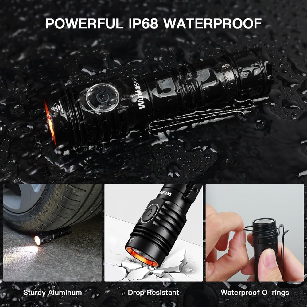 Wurkkos FC13S Flashlights Rechargeable, Super Bright EDC Torch Max