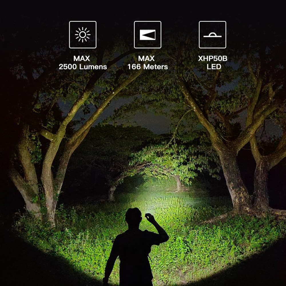 Wurkkos FC13S Flashlights Rechargeable, Super Bright EDC Torch Max 2500Lumens, IP68 Waterproof, Adjust 6 Mode, Lockout Function, Small Handheld Flashlight for Camping Hiking Emergency